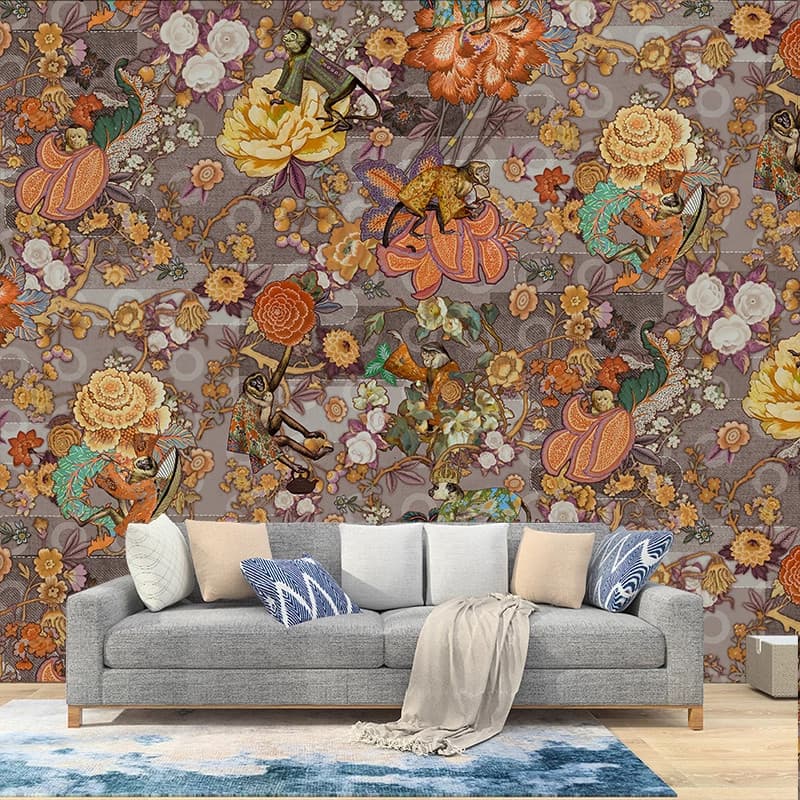 Europeu americano papel de parede quarto sofá fundo papel de parede Moi estilo japonês b & b Mural Kiwi fundo papel de p