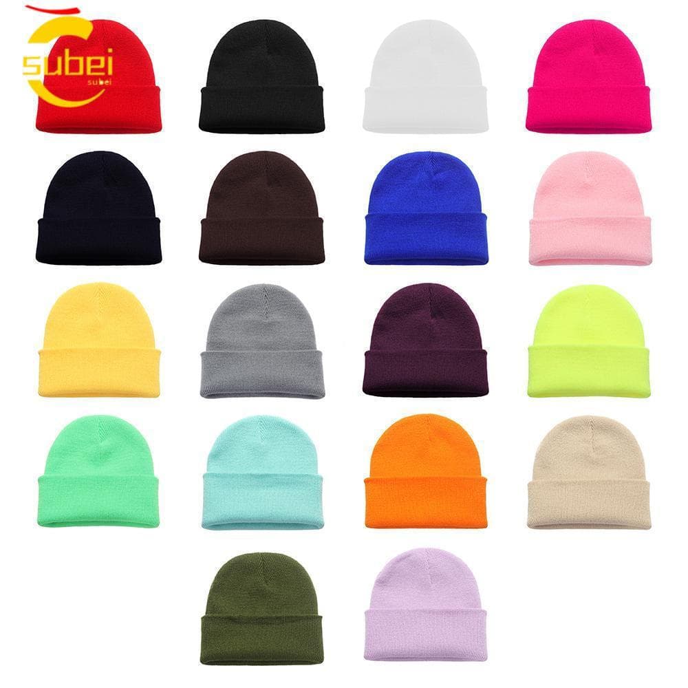 SUBEI Gorros De Malha Femininos Boné Casual 18 Cores Gorro Feminino