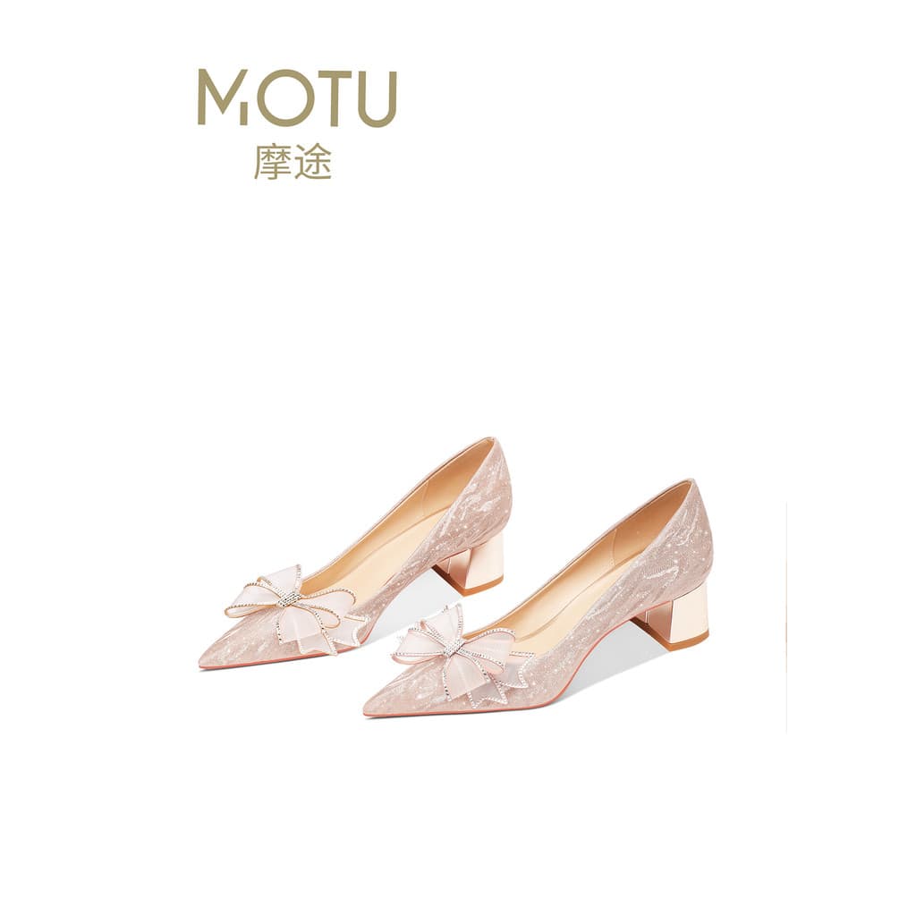 Lindos sapatos de casamento Hexiu vestido de casamento duas peças piscando cristal francês salto grosso tamanho grande n