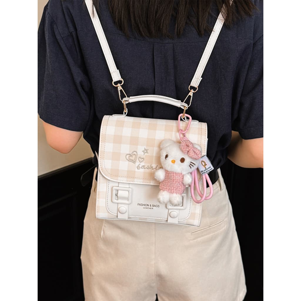 Mochila xadrez feminina 2026 novo estilo nicho moda All-Match primavera Commuter mochila portátil bolsa feminina estudan