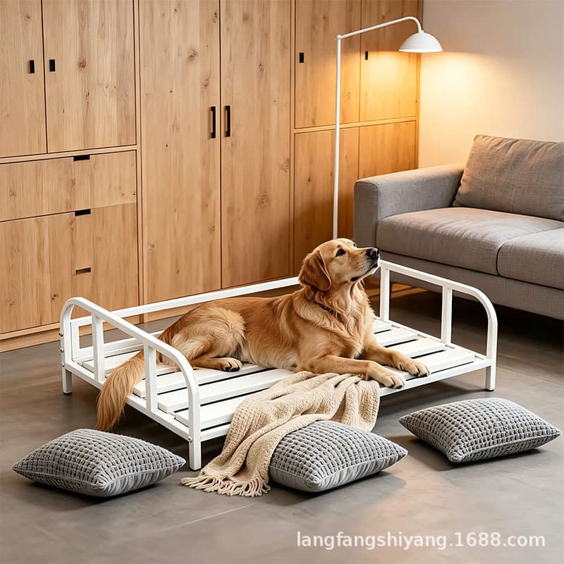Exportação cama para cães fora do solo Anti-mordida pequeno tamanho médio cão ferro cama para animais de estimação cama