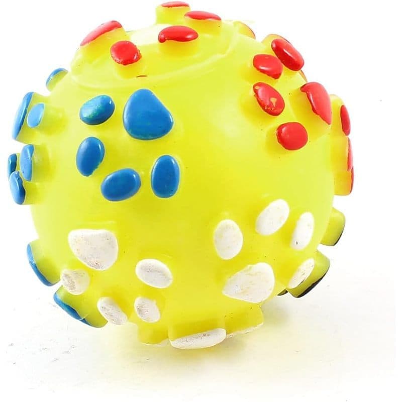 Ruilogod Paw Pattern Pet Dog Filhote De Cachorro Design De Futebol Jogando Squeeze Chew Squeaky Toy Multicolor (Id : 63f