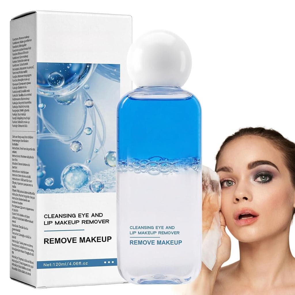 Desmaquilhante Líquido Hidratante para Olhos, Lábios e Rosto, Água Micelar + Óleo e Limpador Facial para Pele Sensível,