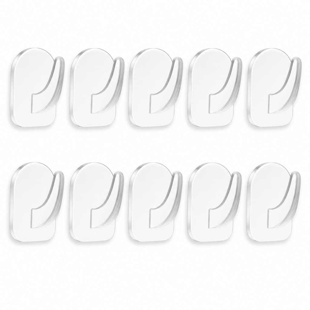 Kit 10Pçs Gancho Adesivo Transparente Forte Mini Autocolante Multiuso Para Parede Cozinha Banheiro