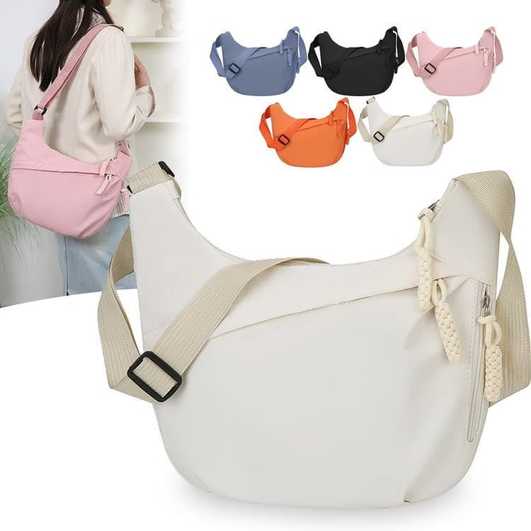 Nova Bolsa Transversal Feminina de Verão, Bolsas de Ombro com Zíper para Meninas, Bolsas Mensageiro de Nylon Impermeável