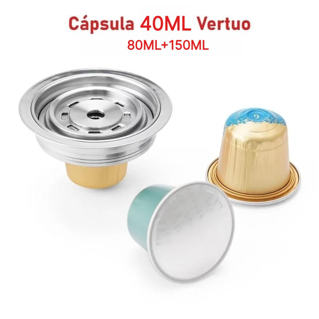 Cápsula Adaptadora Reutilizável Vertuo 40/80/150ml Compatível Next E Pop Ideal Para Cafezinho E Café Com Leite