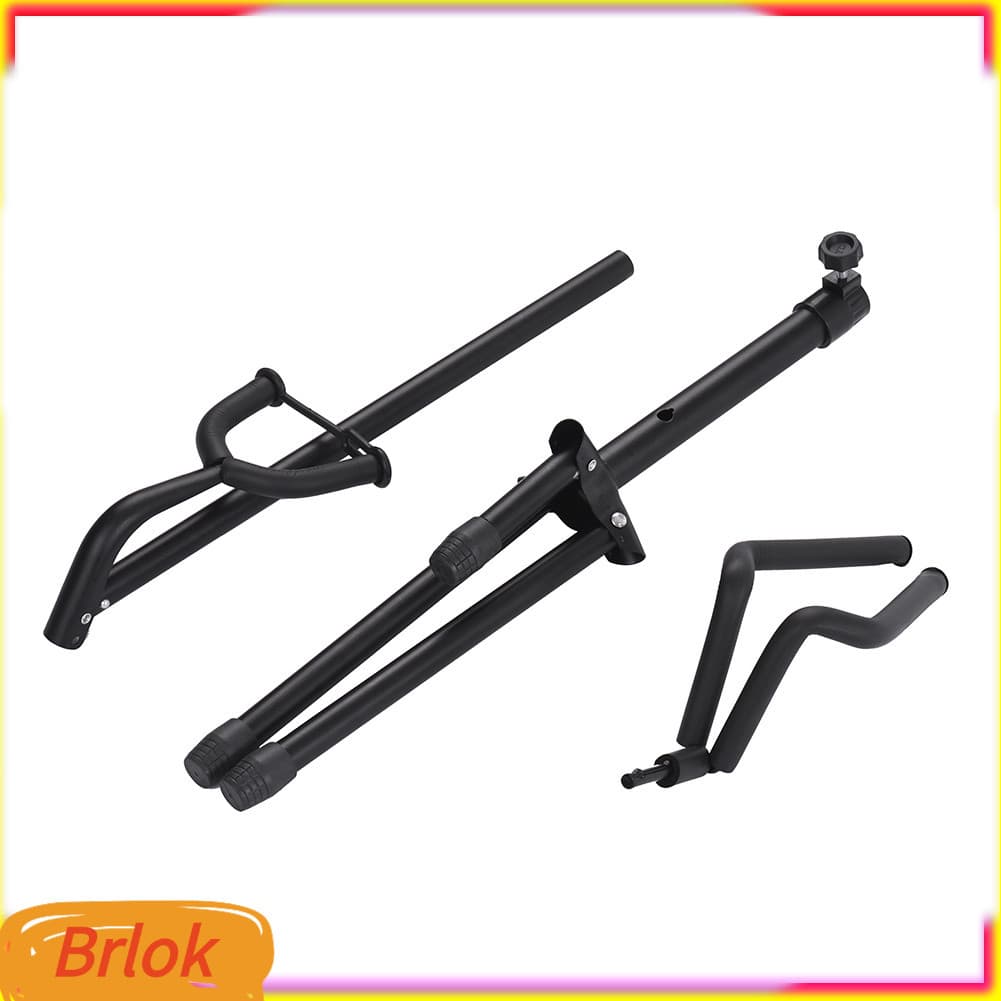 Brlok-br Suporte de guitarra de metal dobrável tripé de chão para baixo elétrico acústico estofamento de borracha macia