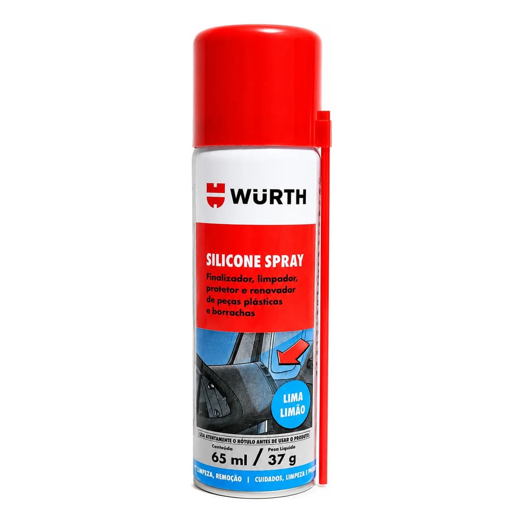 Silicone Spray Mini Renovador Plásticos Limão 65ml 37g Würth