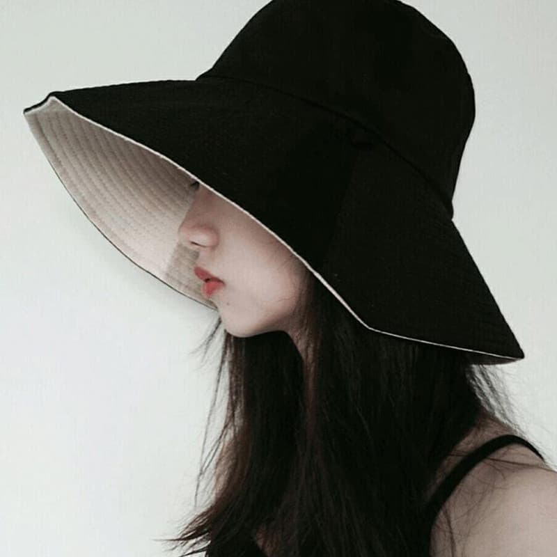 Chapéu de primavera feminino versão coreana influenciador balde chapéu bacia protetor solar dupla face aba grande ao ar