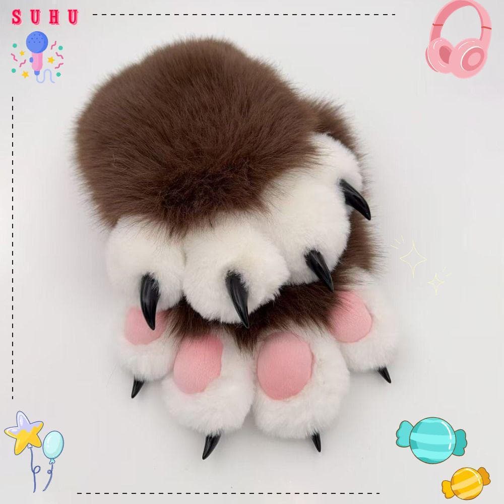 SUHU Luvas De Fantasia De Cosplay , Fursuit Peludas De Desenho Animado Estridente Kigurumi De Pelúcia Quentes