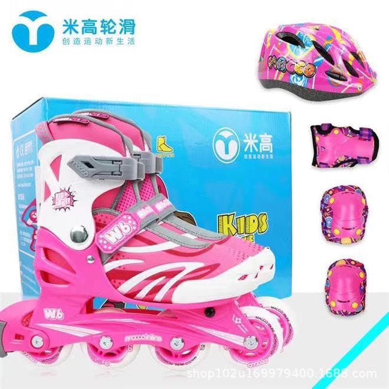 Conjunto de patins patins patins iniciantes crianças suporte de tornozelo de alta qualidade não-torrado meninos meninas