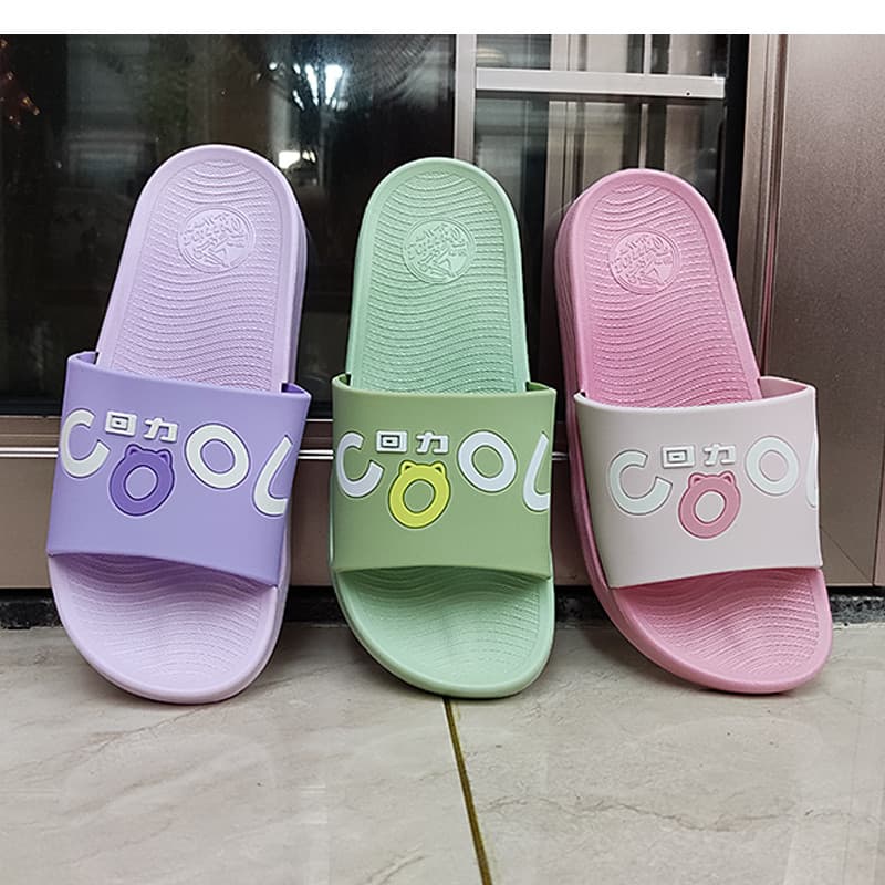 Chinelos femininos genuínos antiderrapantes à prova d'água sapatos internos 3725-8
