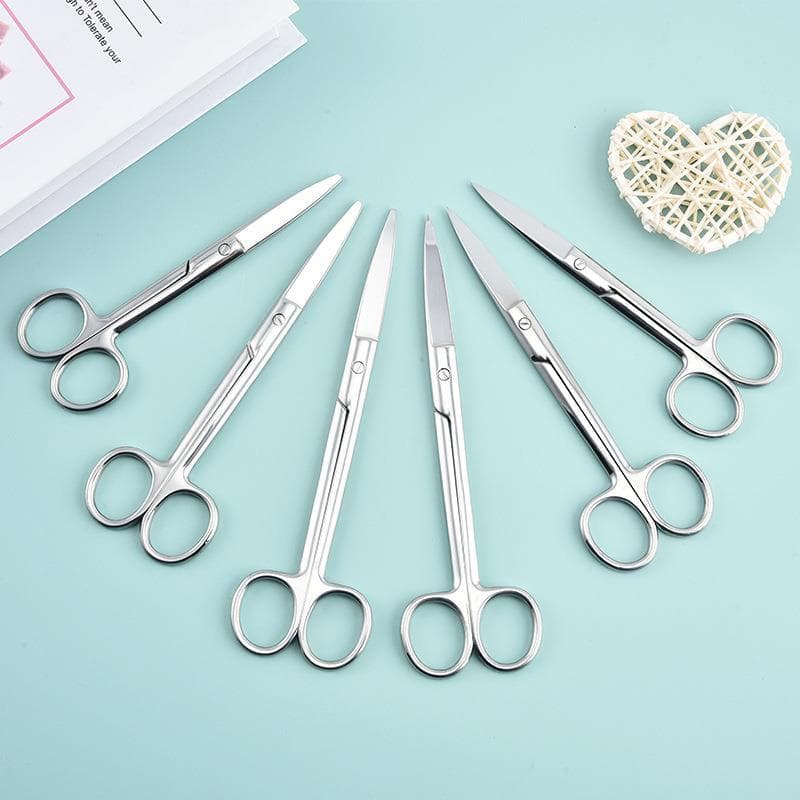 Collebao tesoura curva especial para boca curvada cotovelo bolso tesoura médica de aço inoxidável cabeça redonda tesoura
