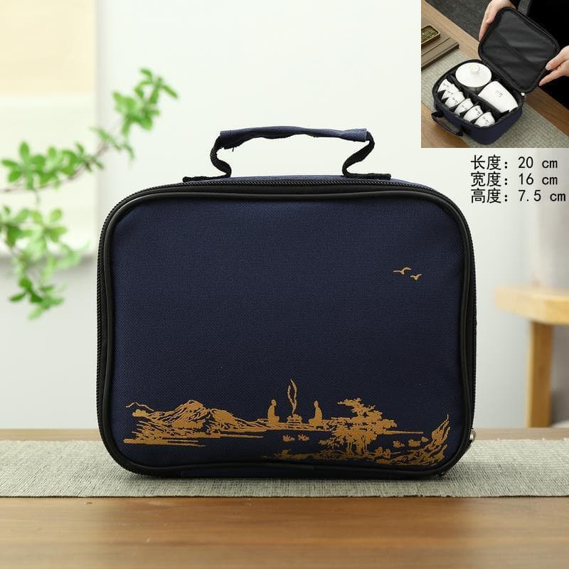 Pacote Kung Fu conjunto de chá saco de armazenamento portátil cerâmica conjunto de chá saco de proteção saco de viagem à