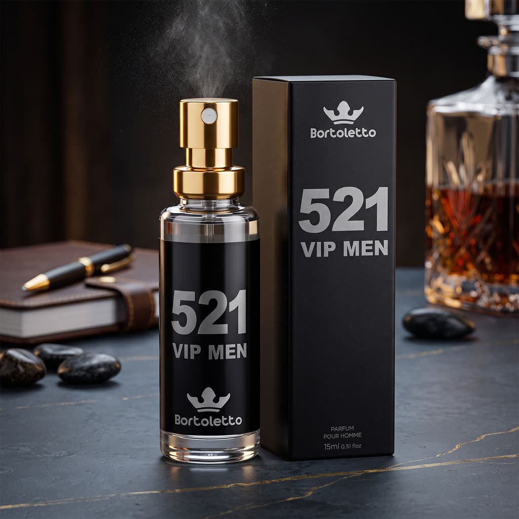 Perfume Masculino 521 Vip Men 15ml Fragrância Marcante Alta Fixação