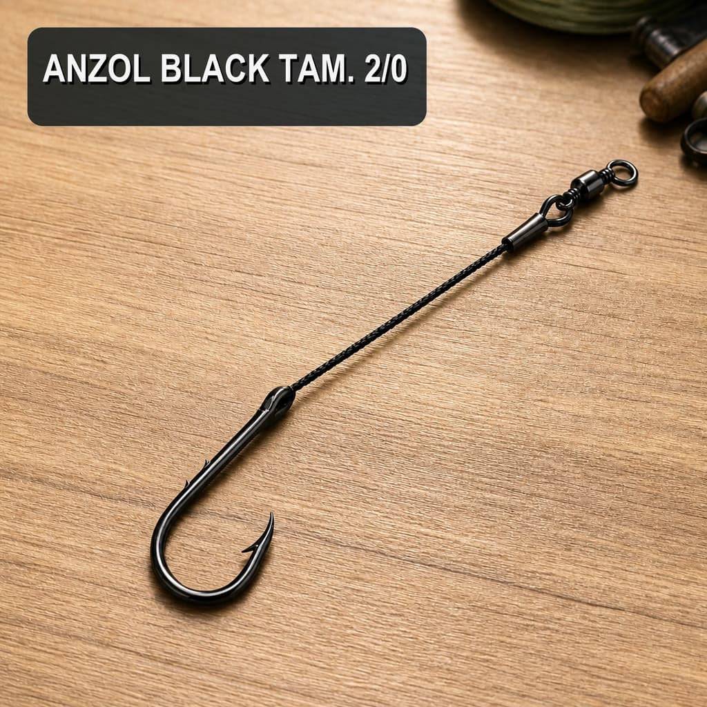 Anzol Black 2/0 Flexível para Pesca Resistente Afiado Pesca de Rio Lago Represa Mar Pescaria Esportiva 10 unidades