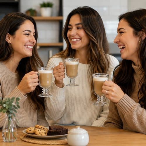 Conjunto Três Canecas Vidro Transparente 250ml Resistente Chá Café Leite