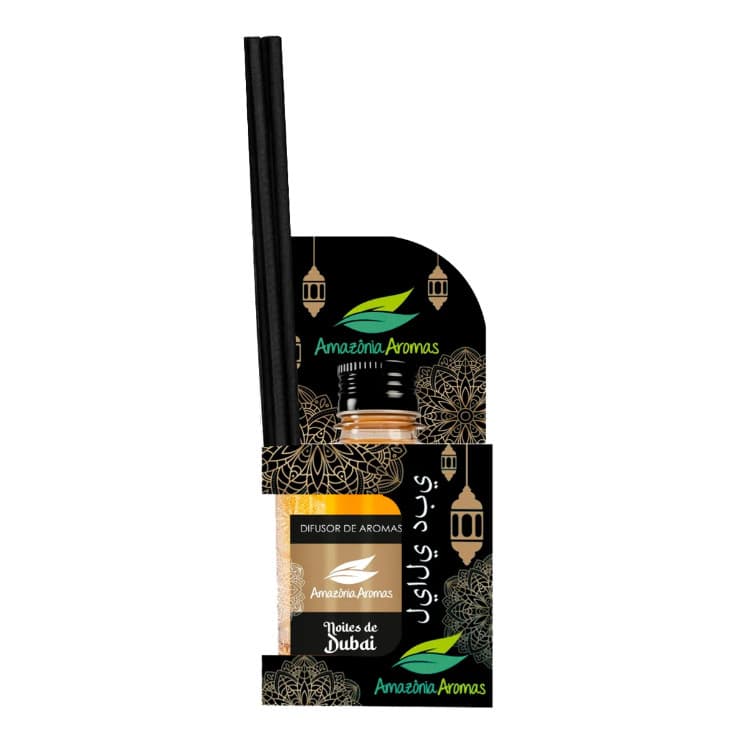 Difusor de Aromas Noites de Dubai 270ml Amazônia Aromas com Varetas – Fragrância Intensa
