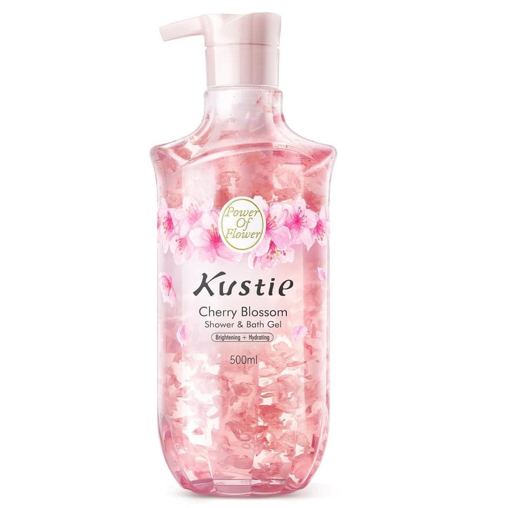 Sabonete Líquido Corporal Kustie Flor de Cerejeira com Óleos Naturais - Limpador Suave, 16,9 oz 7SPT