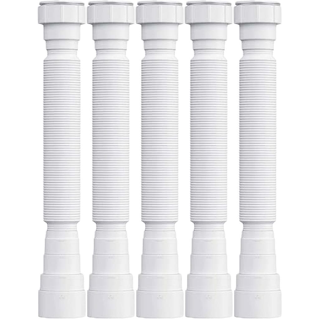 Sifão Sanfonado Extensível Universal PVC Branco Para Pia Lavatório Tanque Cozinha Banheiro Flexível Resistente