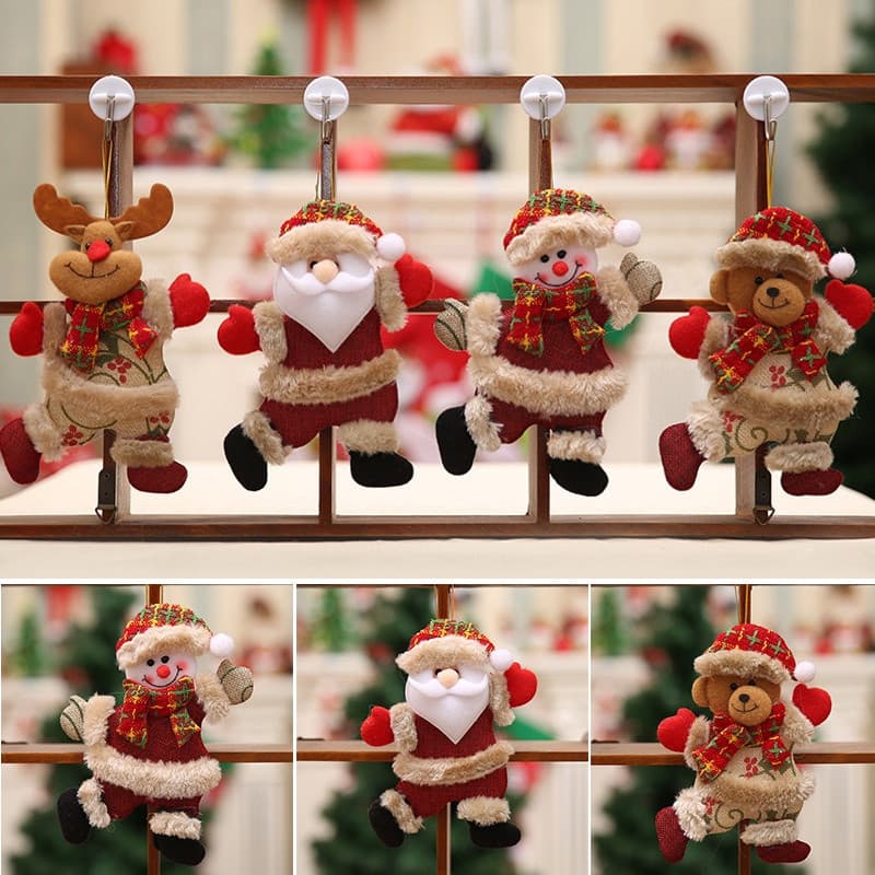 Conjunto de 4 peças de enfeites de Natal/renas/urso/boneco de neve para decoração de casa FZXA