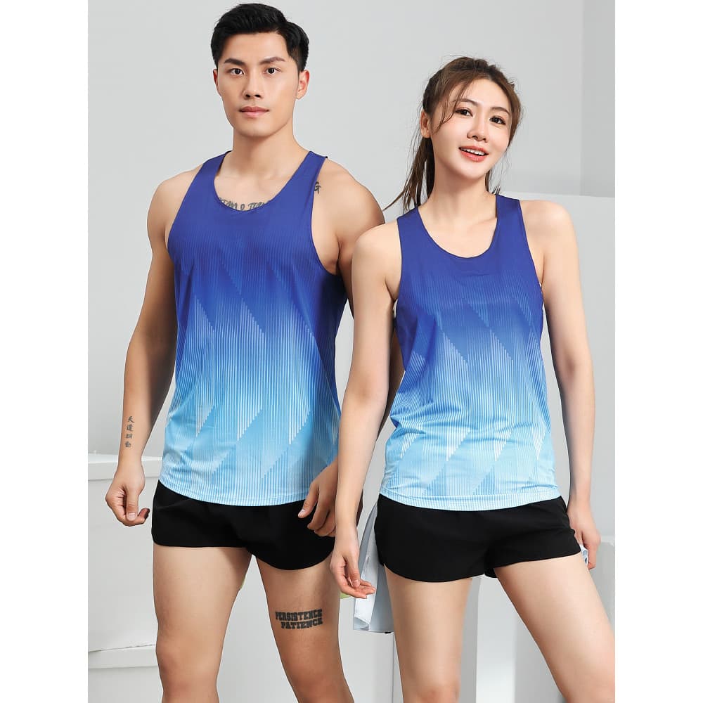 Colete esportivo em forma de I masculino feminino maratona correndo sem mangas camiseta roupas de secagem rápida pista c