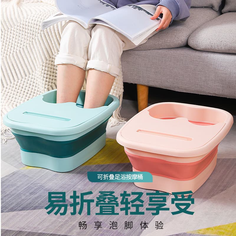Dobrável pé banheira pé banheira casa espaço-economia fita de Silicone capa dobrável bacia massagem pé lavatório engross