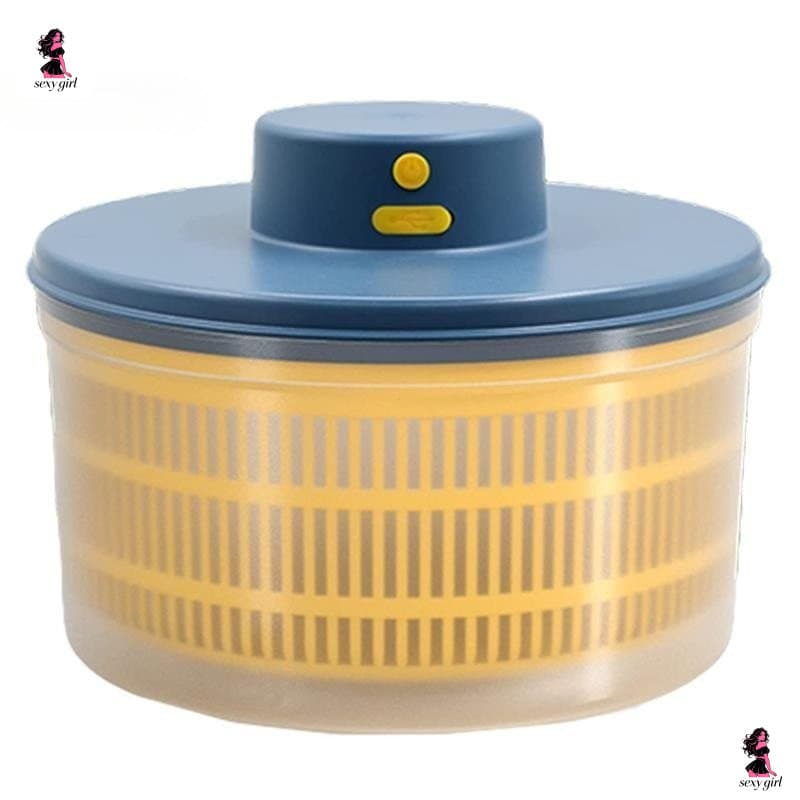 Centrífuga Elétrica para Salada - Desidratador de Alface e Vegetais, Recarregável por USB, Acompanha Recipiente de Secag