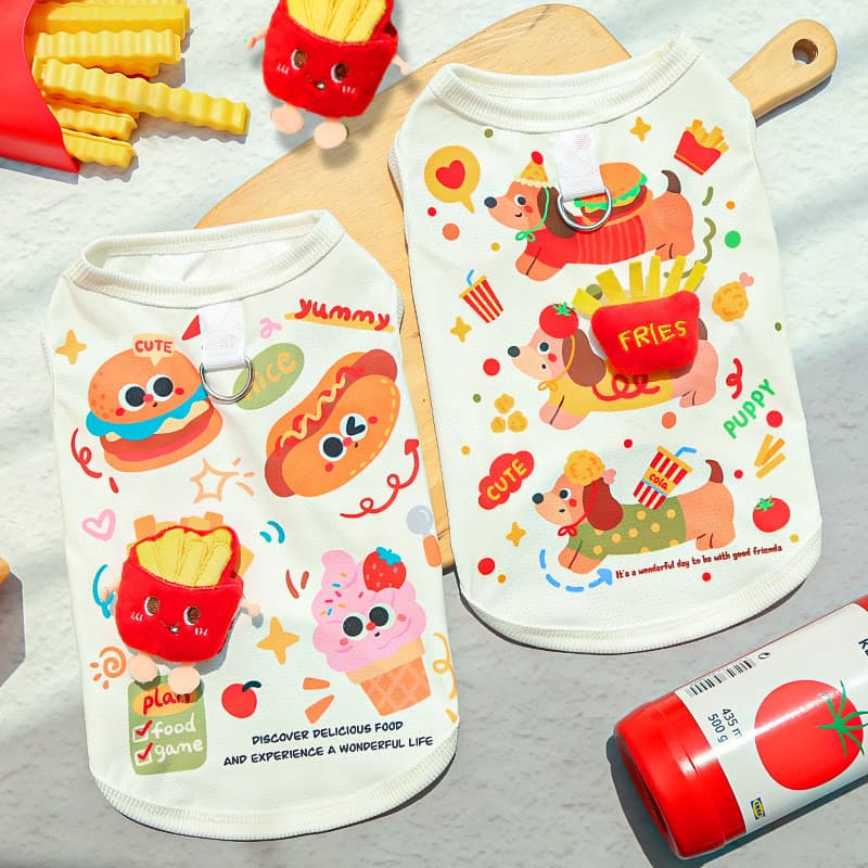 Roupas legais para animais de estimação de seda gelada verão estilo fino respirável cachorro gato roupas fofas