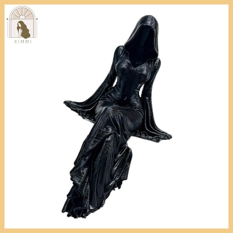 * XIMM * Estátua Figura Preta Capuz Para Prateleira Sazonal E Exibição Mesa