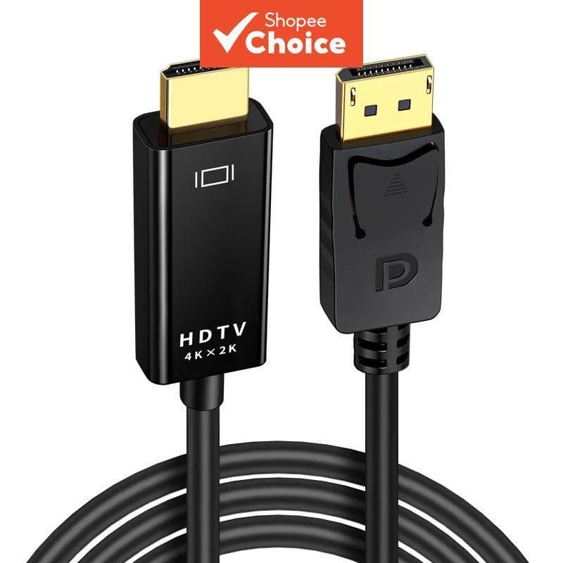 Cabo Adaptador DisplayPort 1,8m 4K para HDMI Unidirecional Cabo DP para PC TV