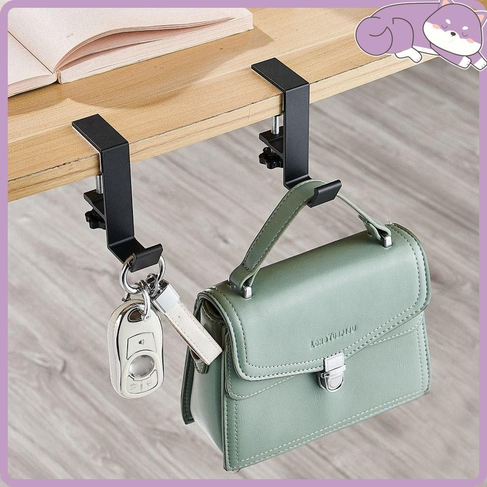 Gancho De Borda De Mesa , Lateral Sem Perfurações Para Armazenamento De Mochila Bolsa Suspensa
