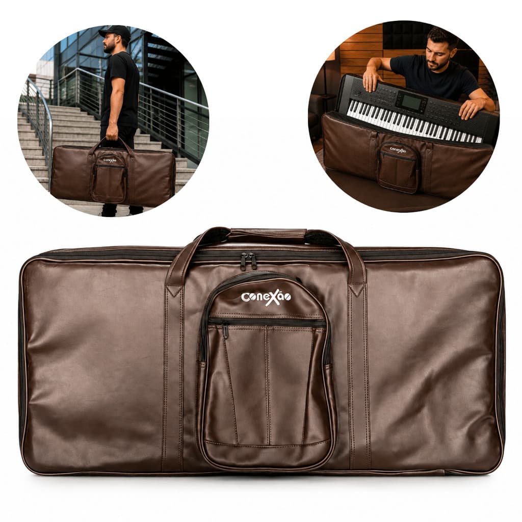 Capa Bag Teclado 5/8 Luxo Grande T58 Luxo com Couro Sintético