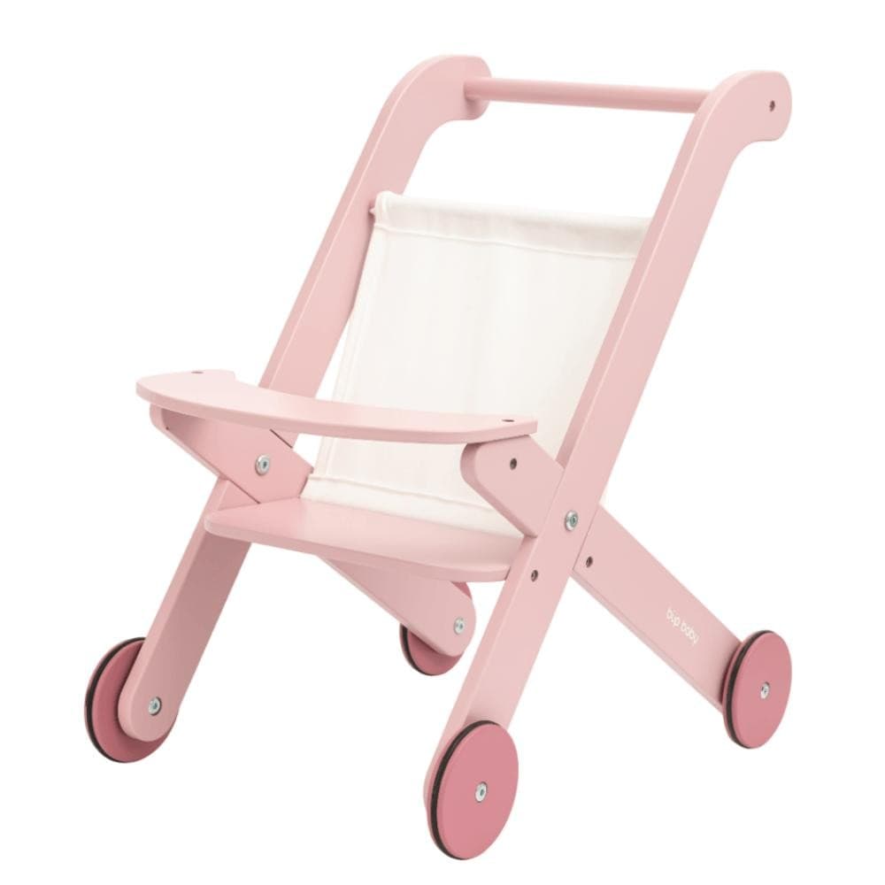 Brinquedo De Madeira Carrinho De Boneca Rosa Büp Baby