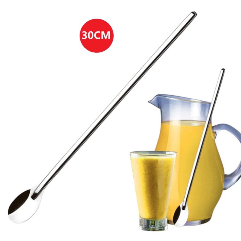 Colher Bailarina Para Suco Drinks Em Aço Inox 30cm