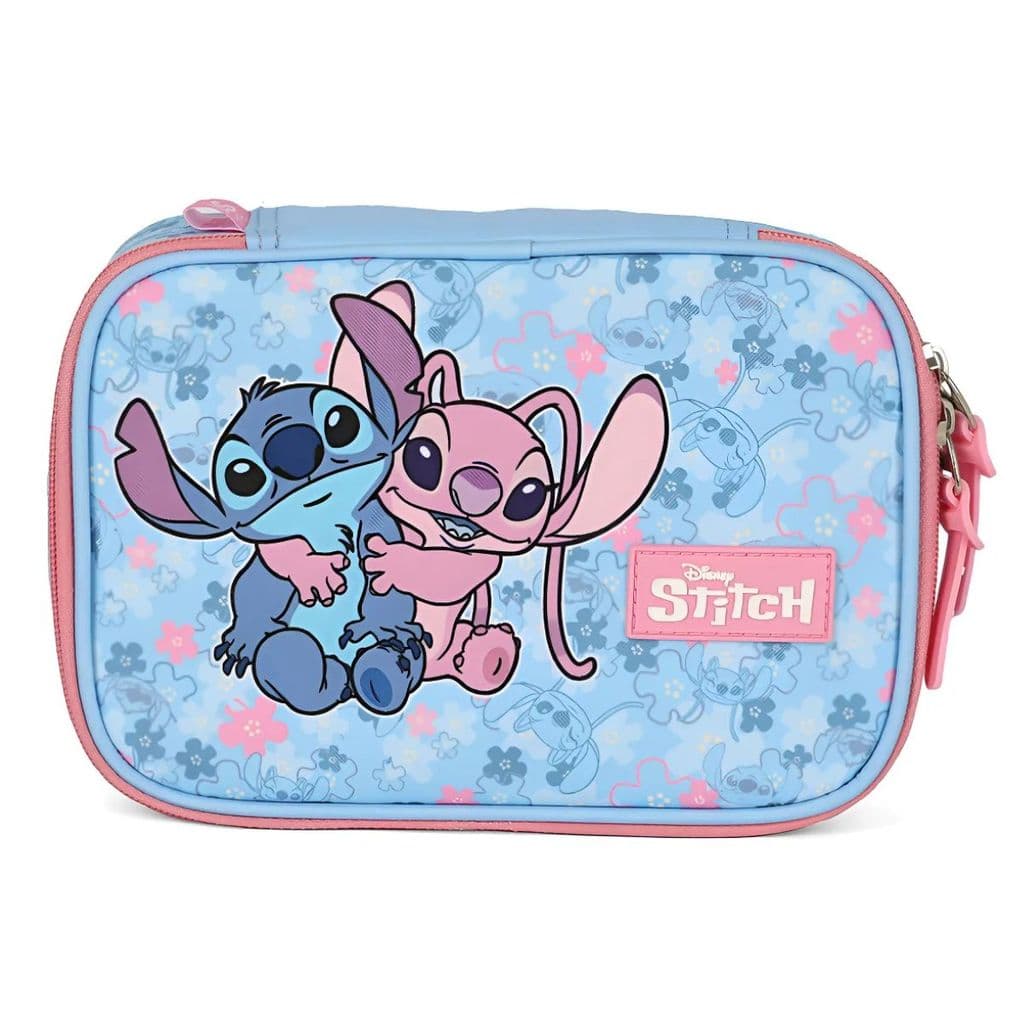Estojo Box 100 Pens Escolar Stitch Angel Original Luxcel