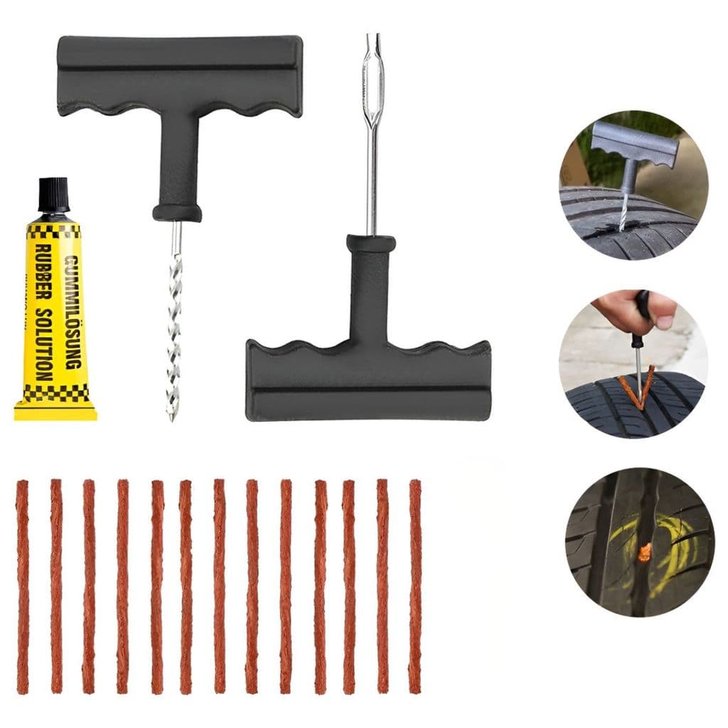 Kit Reparo Pneu Remendo Profissional Carro Moto +13 Macarrão