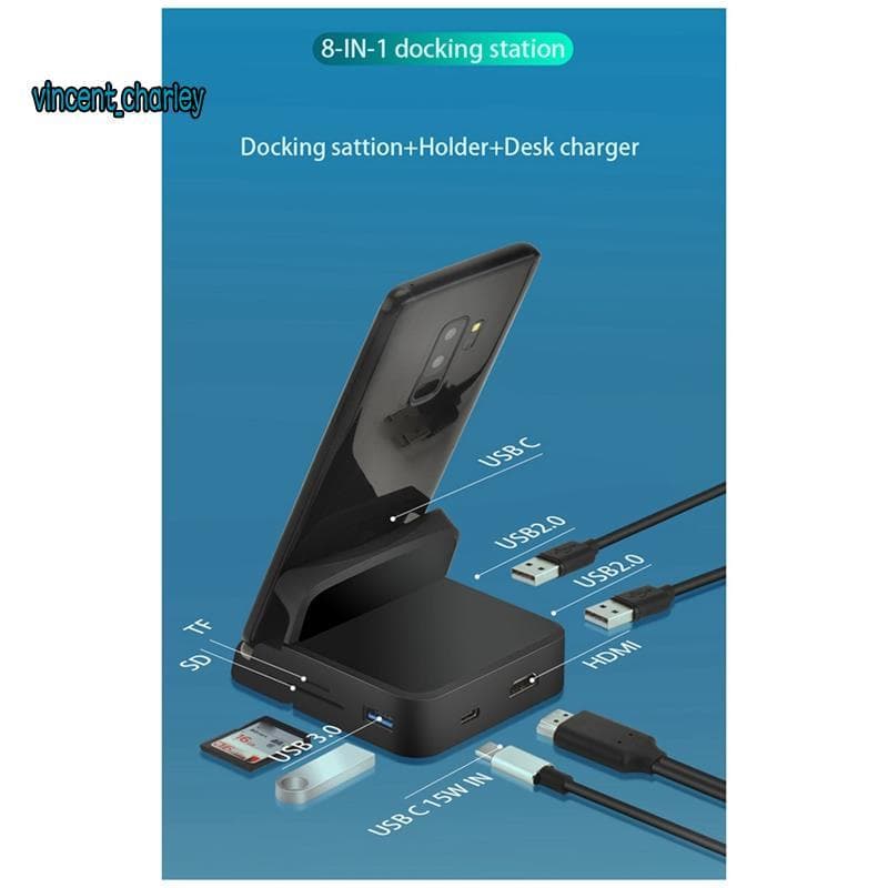 Estação De Acoplamento Tipo C Para Hdtv Docking Station Suporte Celular Adequado E Laptop Expansão USB Fácil De Usar