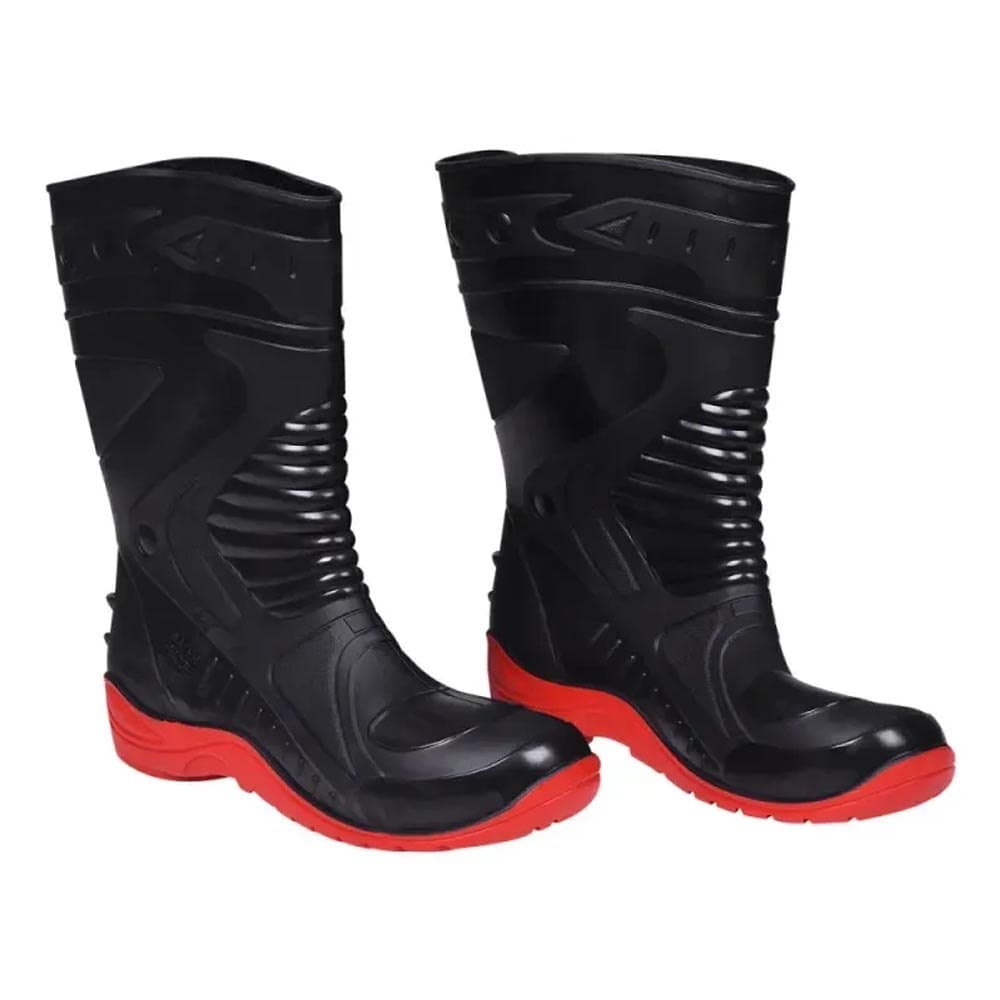 Bota Galocha Motociclista Impermeável Cano Médio Preto WORKER