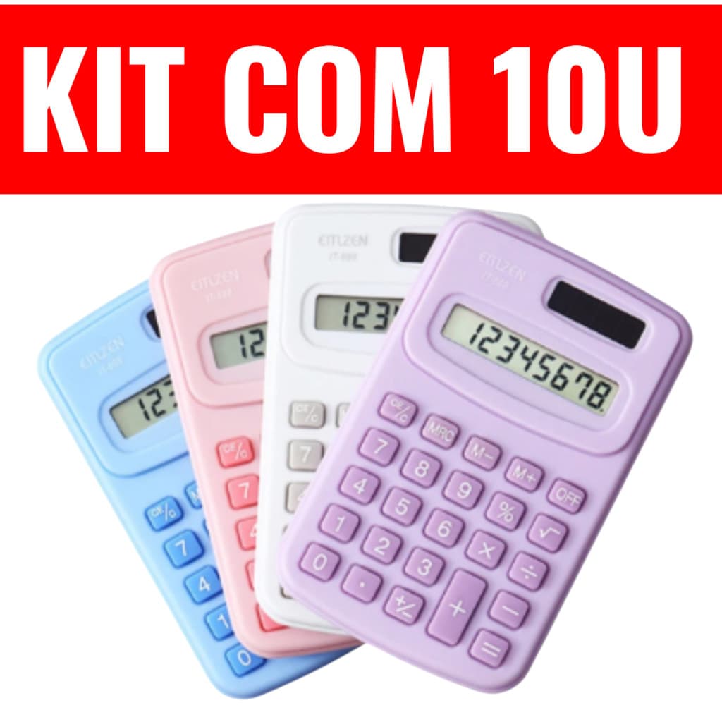 Kit 3/5/10 Mini Calculadora De Bolso Matemática Plástica De 8 Dígitos Portátil De Alta Qualidade Cores Misturadas