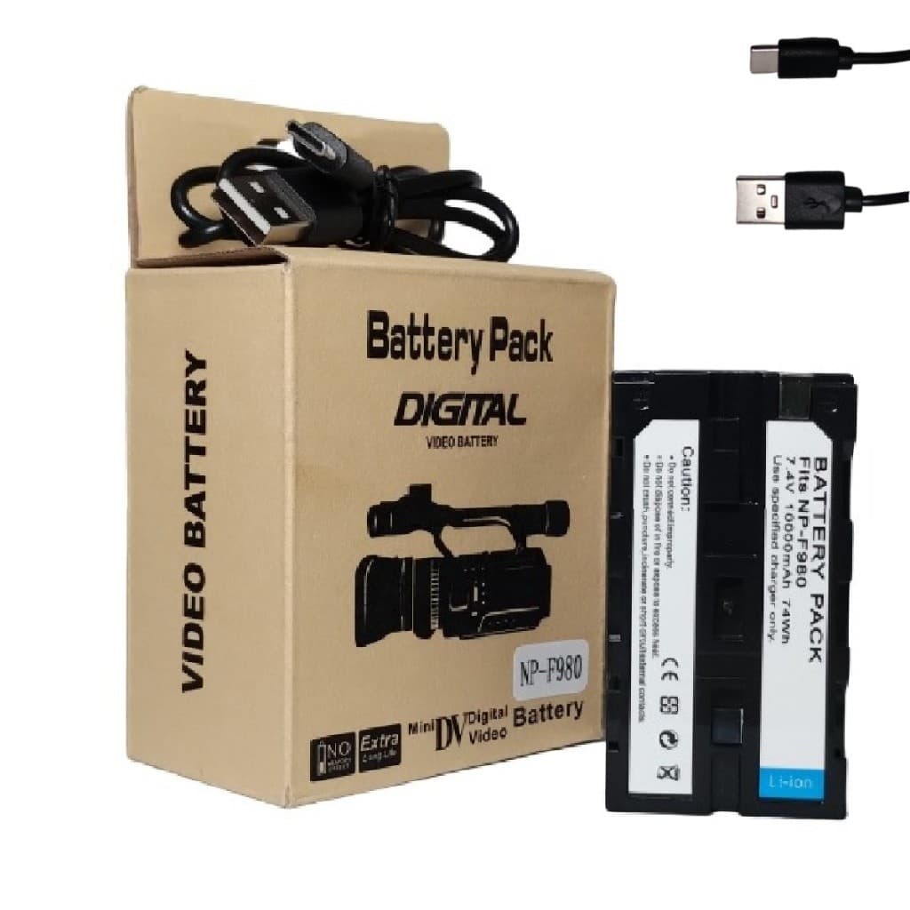 Bateria Np-f980 F980 Com 10.000mah Pra Led iluminador Cameras E Filmadoras