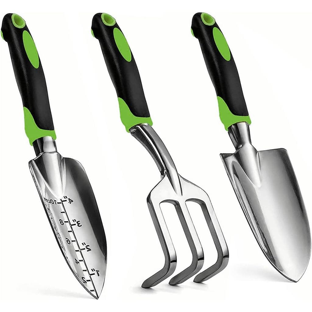Conjunto de Ferramentas Manuais para Jardinagem 3 Peças - Kit de Jardinagem Resistente MDSXO com Cabos Ergonômicos Macio