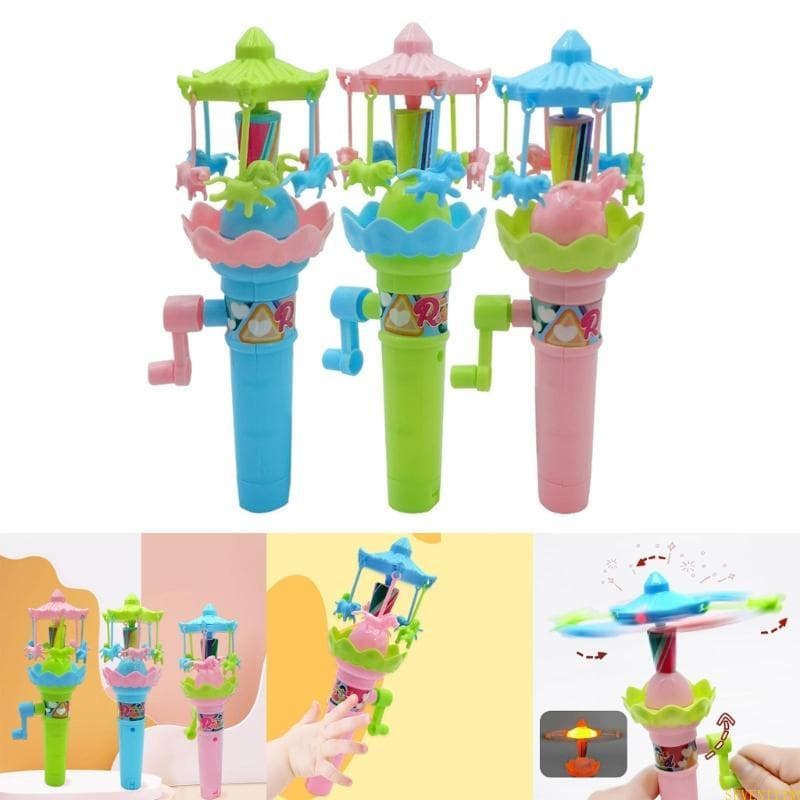Brinquedo Carrossel Dinâmico Manivela Pingentes Animais Vibrantes Para Mercado Barraca