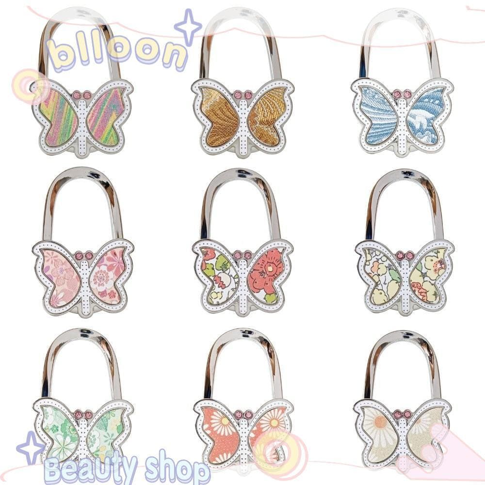 Gancho De Bolsa Borboleta BLLOON , Cabide Com Padrão Floral De Liga , Criativo Portátil Dobrável
