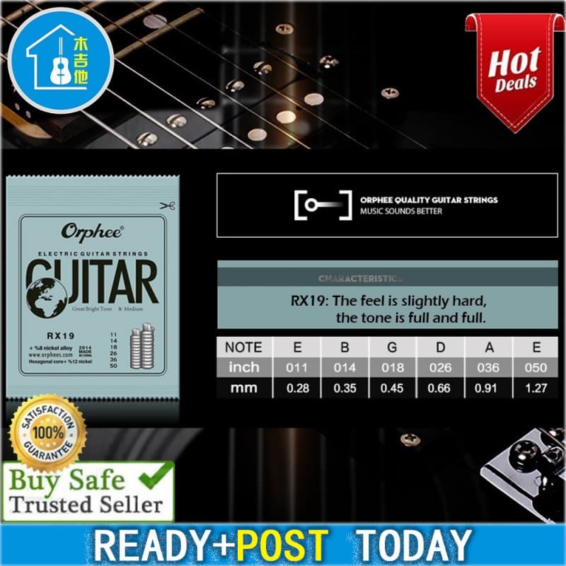 Orphee RX19 (0,011-0,050) Corda De Guitarra Elétrica De 1-6 Cordas Liga De Níquel Média