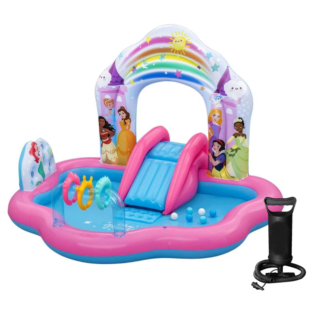 Piscina Playground Princesas Disney c/ Escorregador + Bomba Manual