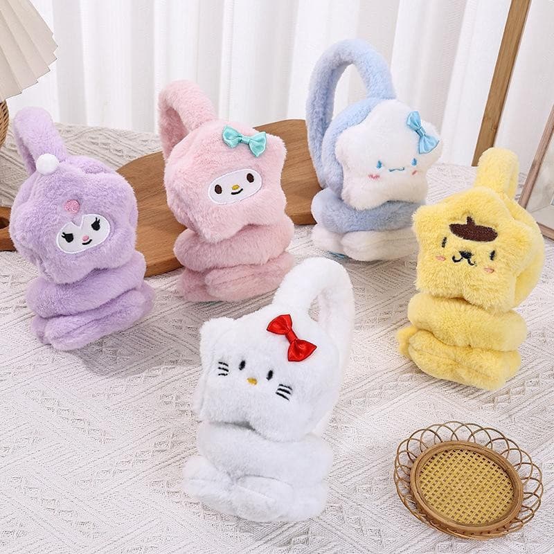 [baipestonop] Protetor De Orelha Aquecedor De Pelúcia Sanrio Hello Kitty Earflap Inverno Ao Ar Livre Proteção Contra Fri