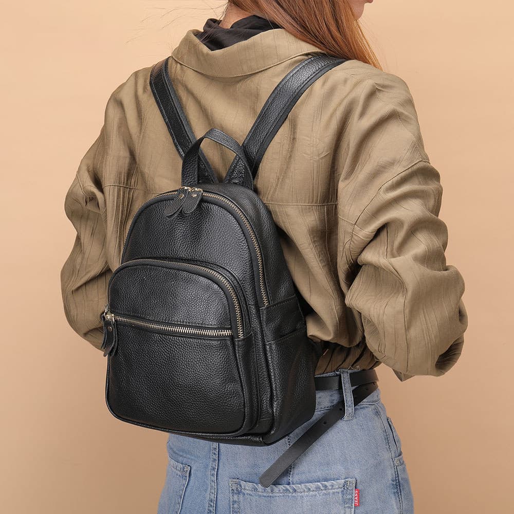 Hong Kong IT.COLATE Couro Genuíno Moda Feminina Mochila Feminina Moda Couro Macio High-End All-Match Mochila Feminina