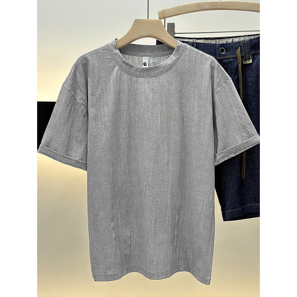 HPCP American Texturizado Seda Gelo Camiseta Masculina de Manga Curta Verão Estilo Fino Street Wear Solto Esportes Casua