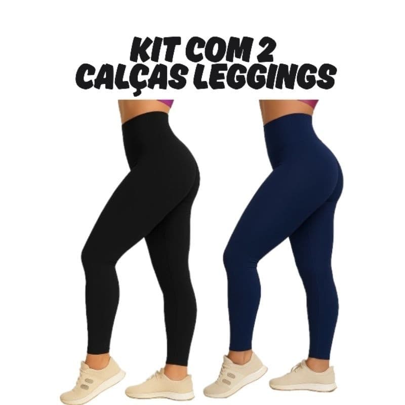 2 Calça Legging Feminina Suplex Premium | Cós Alto | Tecido Encorpado | Escolha Cor e Tamanho | P ao GG
